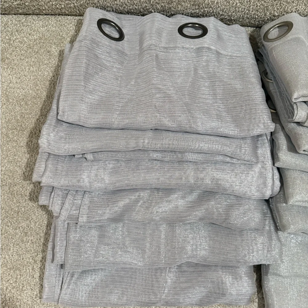 Silver sparkling Grommet Curtains
